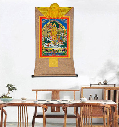 Vaisravana-Buddha of Wealth - Tibetan thangka painting, view 7