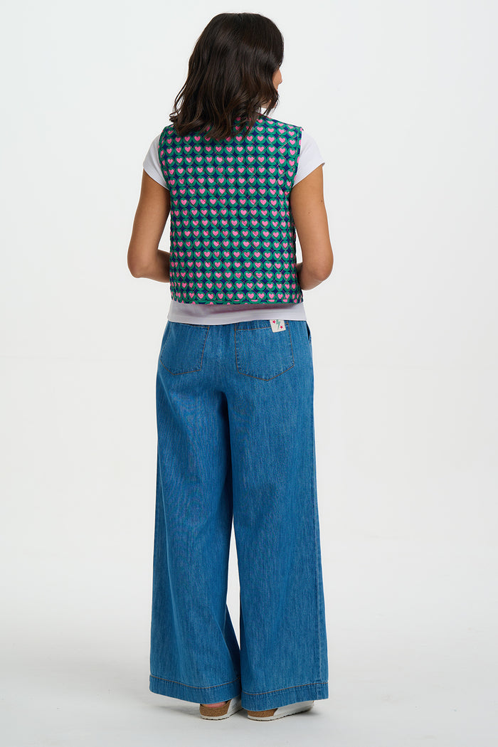 Vander Quilted Waistcoat (Navy/Heart)