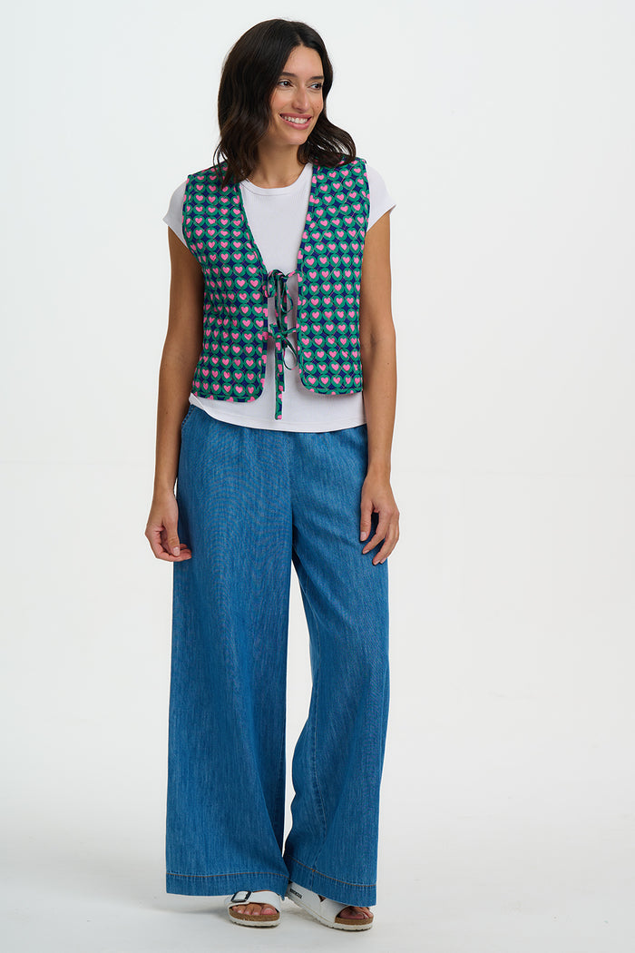 Vander Quilted Waistcoat (Navy/Heart)