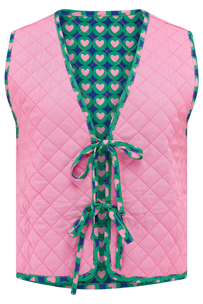 Vander Quilted Waistcoat (Navy/Heart)