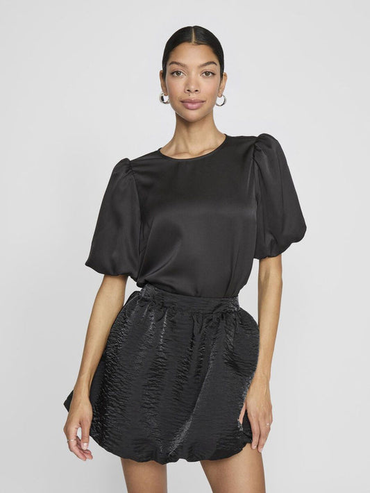Vanessa Puff Sleeve Top (Black)