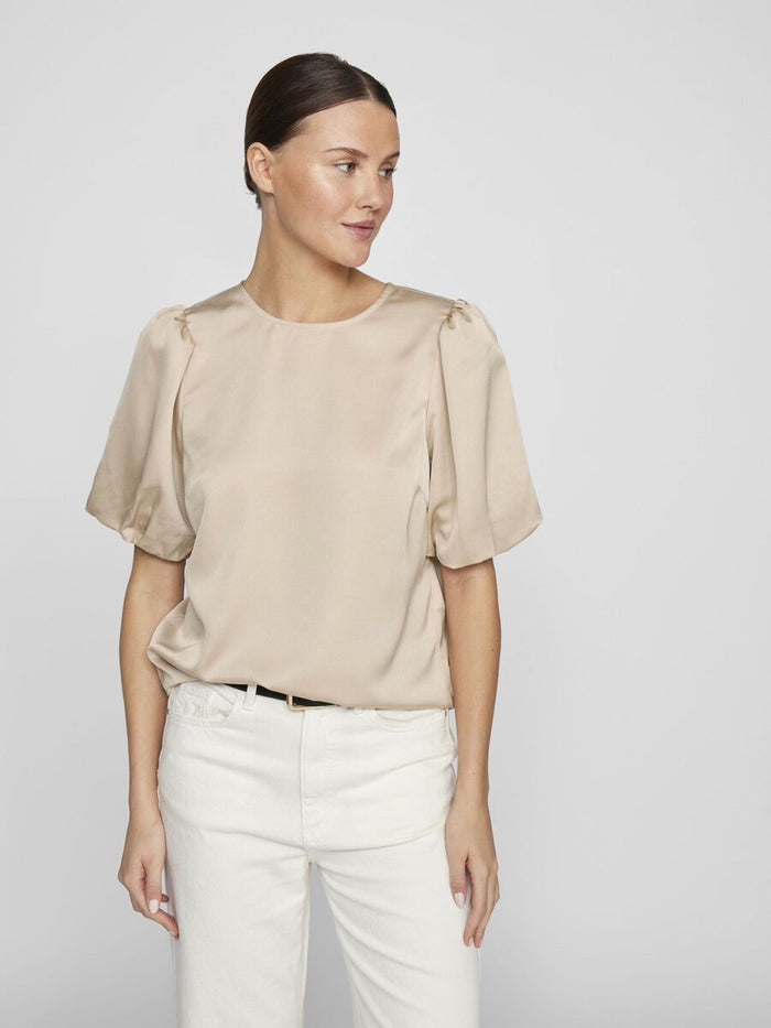 Vanessa Puff Sleeve Top (Cement)