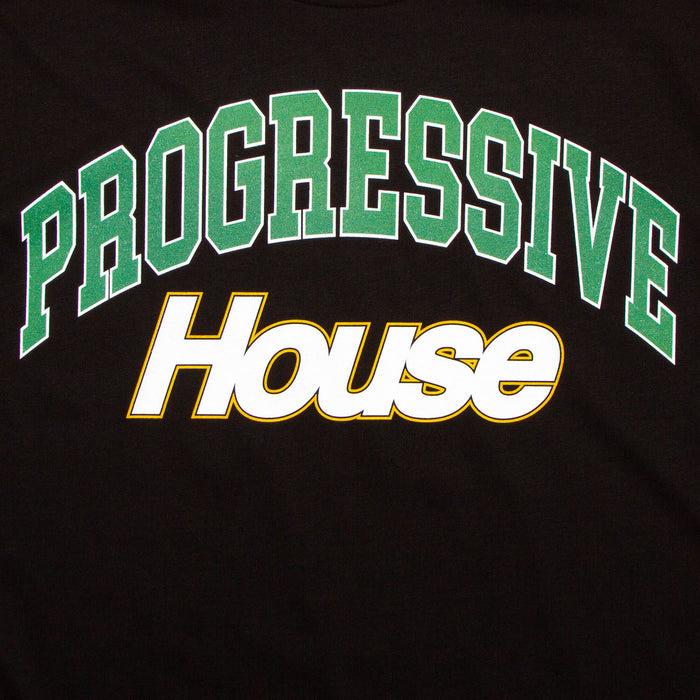 Varsity Progressive House Front Print - Tshirt - Black