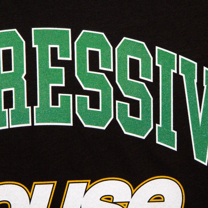 Varsity Progressive House Front Print - Tshirt - Black