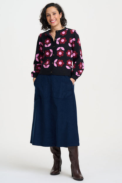 Venetia Cardigan (Black/Daisy)