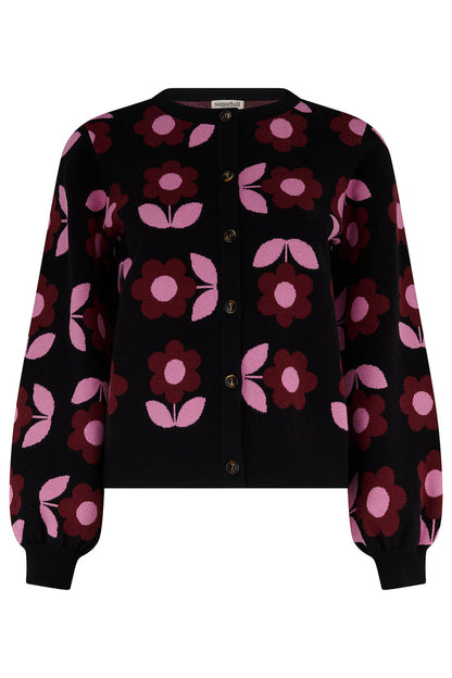 Venetia Cardigan (Black/Daisy)