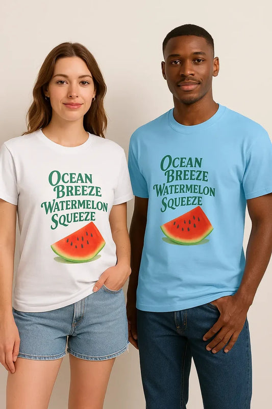 Watermelon Summer Tee – Unisex Cotton Beach Shirt
