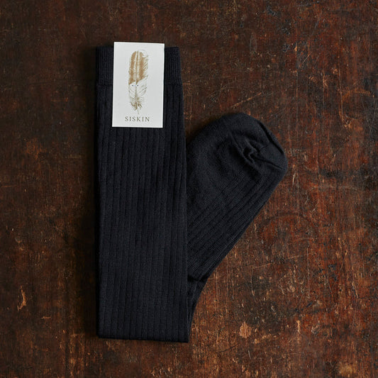 Weaver Adults Knee High Socks - Wool - Coal