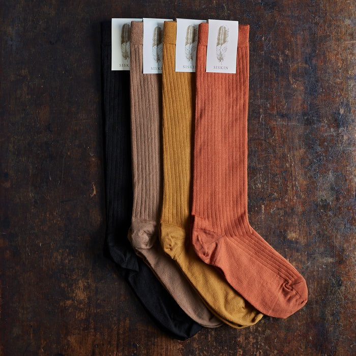 Weaver Adults Knee High Socks - Wool - Coal