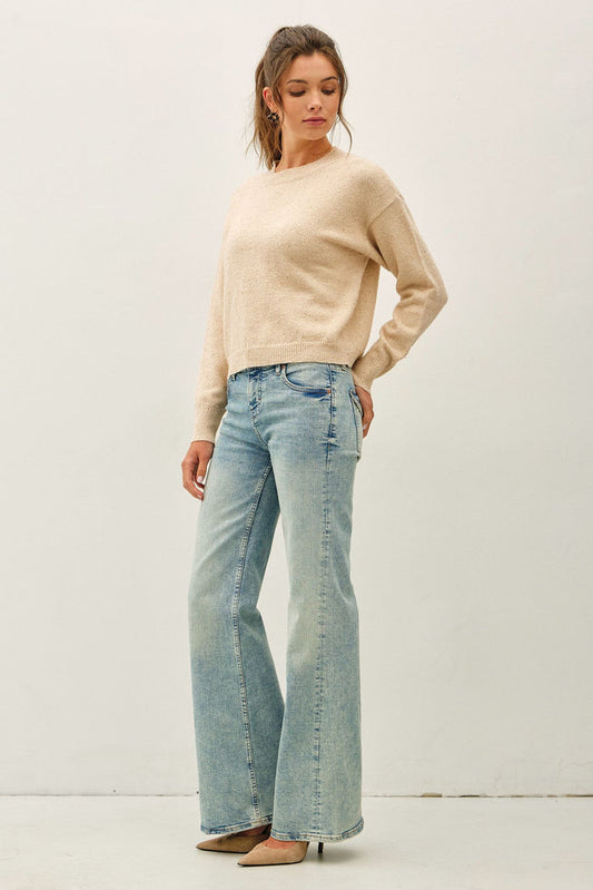 Wherever We Go Champagne Sweater