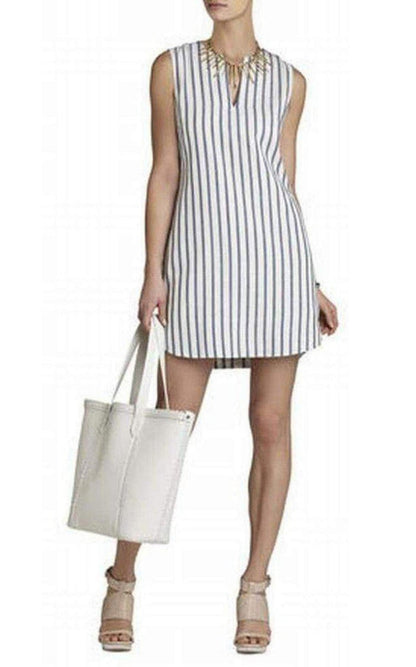 BCBGMAXAZRIA White Leather Tote Bag - Runway Catalog