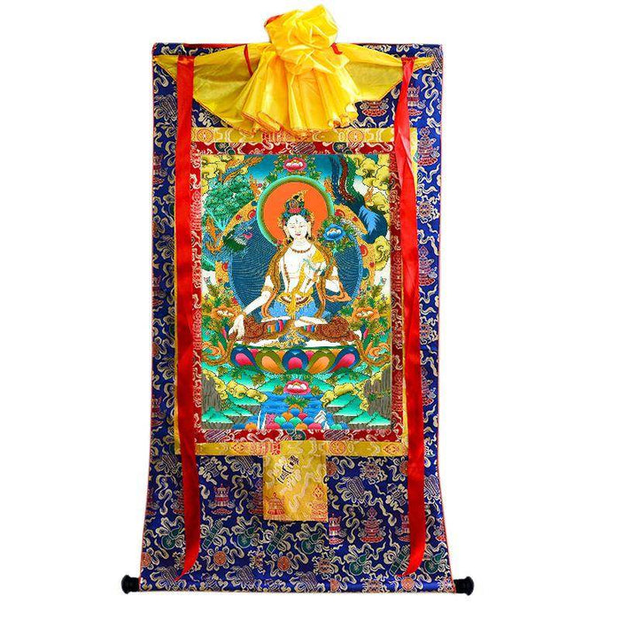 White Tara - Tibetan thangka painting, view 4