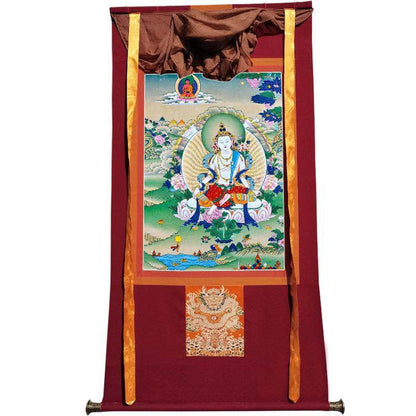 White Tara - Tibetan thangka painting, view 7