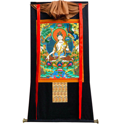 White Tara - Tibetan thangka painting, view 8
