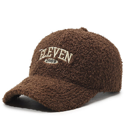 Winter lambskin baseball cap – windproof comfort for morning runs