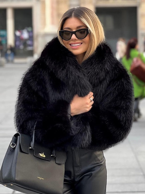 Winter Plush Coat office-ready – polished lapel, neat silhouette