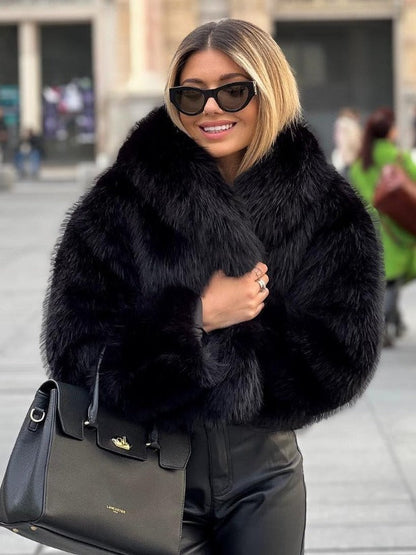 Winter Plush Coat office-ready – polished lapel, neat silhouette