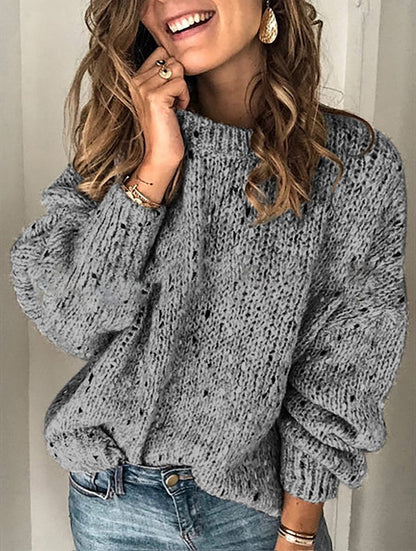 Winter Polka Dot Pullover – Sleeve cuff and texture