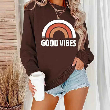 Woman Rainbow Letter Plus Size Sweater