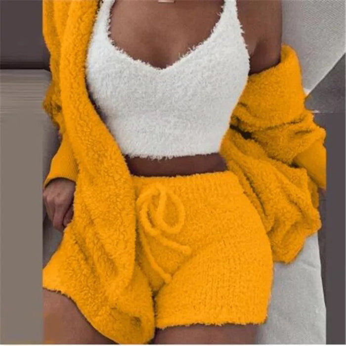 women flannel pajama set long sleeve coat warm winter home relaxation