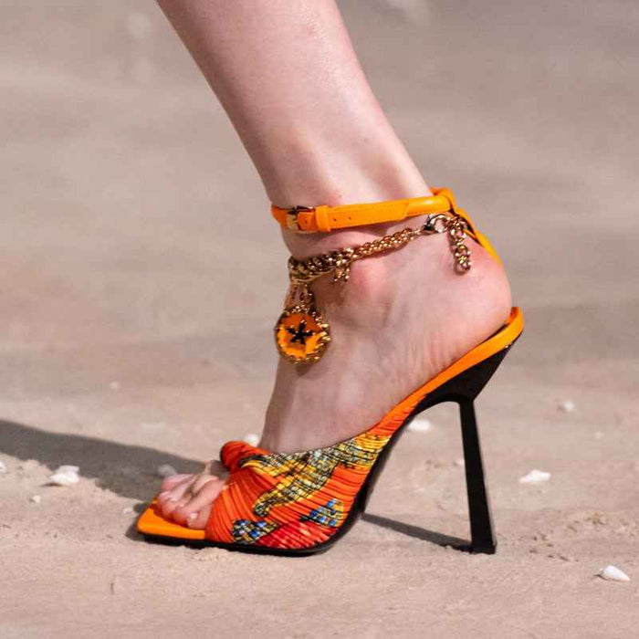 Women Sexy Open Toe Sandals Thin Heels T-Strap Colorful Graffiti