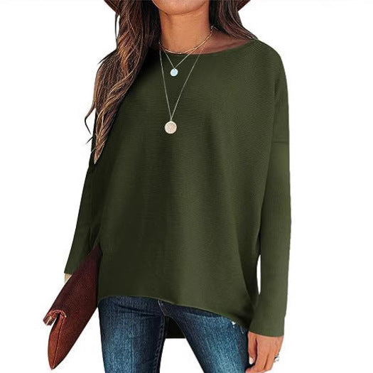 Women’s Batwing Sleeve Knitted Pullover – Stay Warm