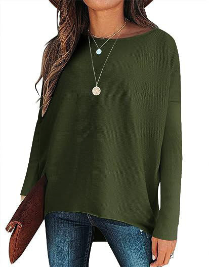 Women’s Batwing Sleeve Knitted Pullover – Stay Warm