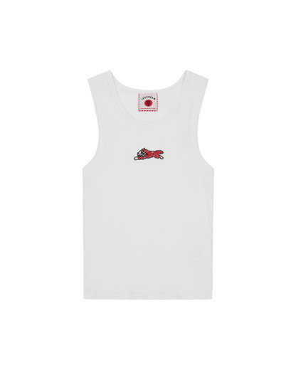 Womens Beaded Running Dog Ribbed Vest Top