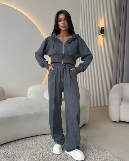Beige Cotton Cinched Hoodie Sweater – Neutral Tones for Versatile Layering