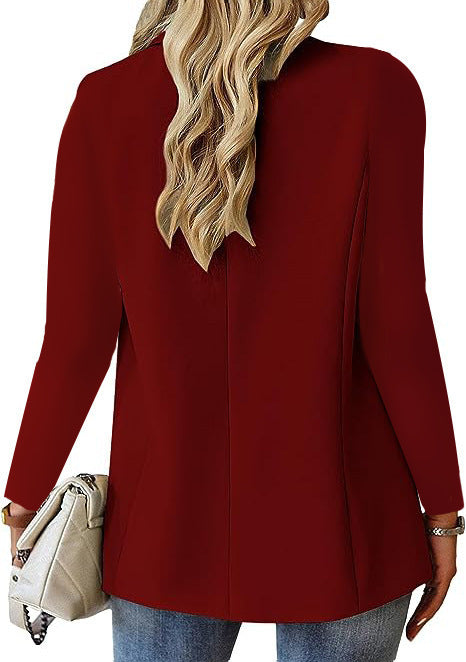 Women’s Commuter Lapel Button Jacket – styled with trousers for office smart