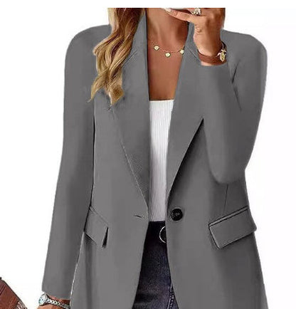 Women’s Commuter Lapel Button Jacket – Sleek Fit