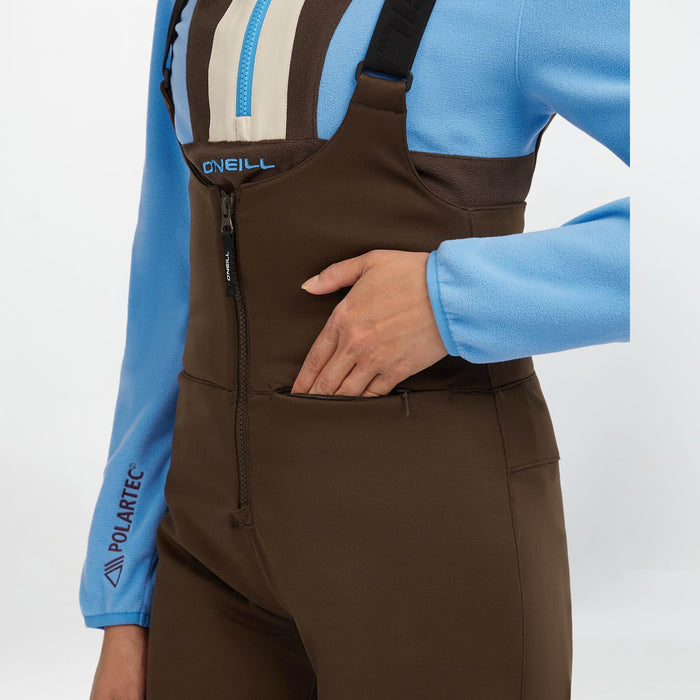 Women's Cruz Softshell Suspender Snow Pants - Coffee Bean