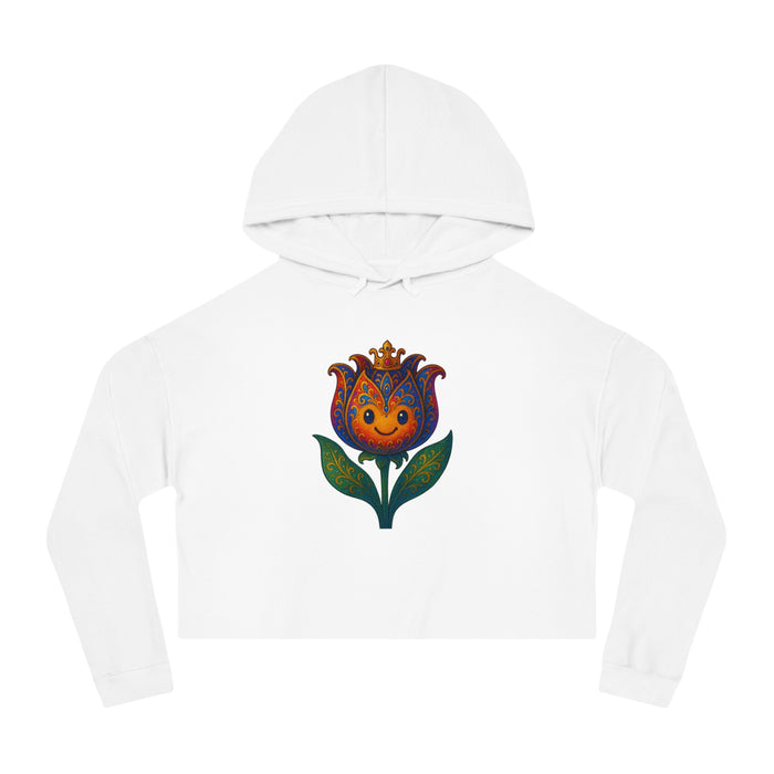 Women’s Floral Cropped Hoodie – Tulip Spring Must-Have