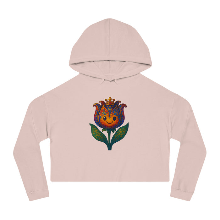 Women’s Floral Cropped Hoodie – Tulip Spring Must-Have