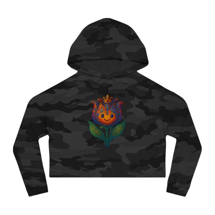 Women’s Floral Cropped Hoodie – Tulip Spring Must-Have