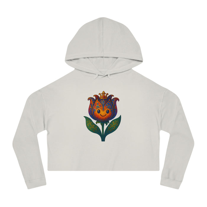 Women’s Floral Cropped Hoodie – Tulip Spring Must-Have