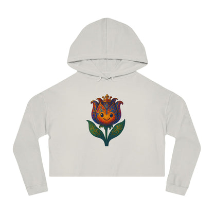 Women’s Floral Cropped Hoodie – Tulip Spring Must-Have