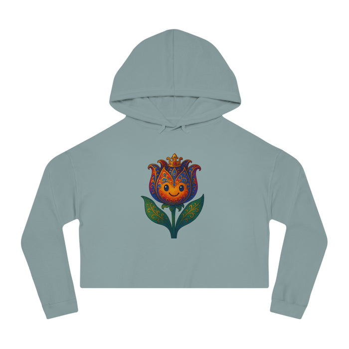 Women’s Floral Cropped Hoodie – Tulip Spring Must-Have