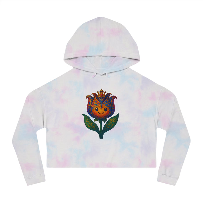 Women’s Floral Cropped Hoodie – Tulip Spring Must-Have