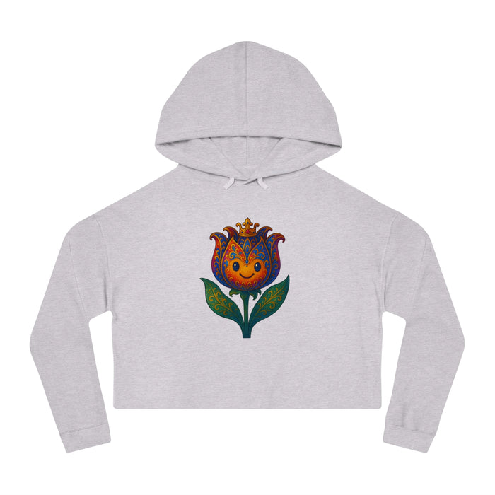 Women’s Floral Cropped Hoodie – Tulip Spring Must-Have