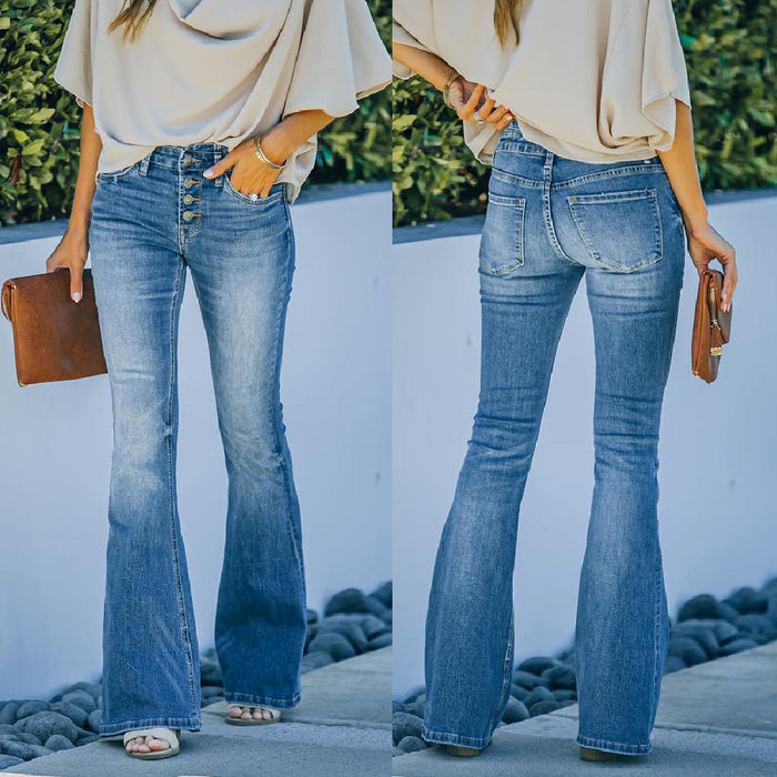 women's high waist denim jeans casual outfit city style fashion look