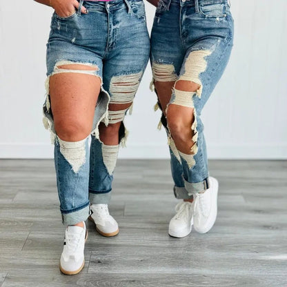 Women's High-Waist Straight-Leg Jeans | Cotton Denim