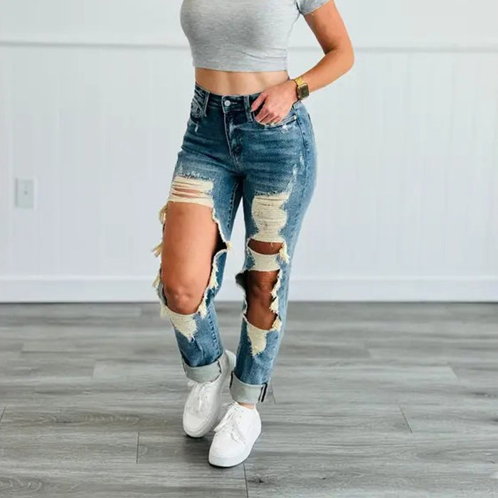 Women's High-Waist Straight-Leg Jeans | Cotton Denim
