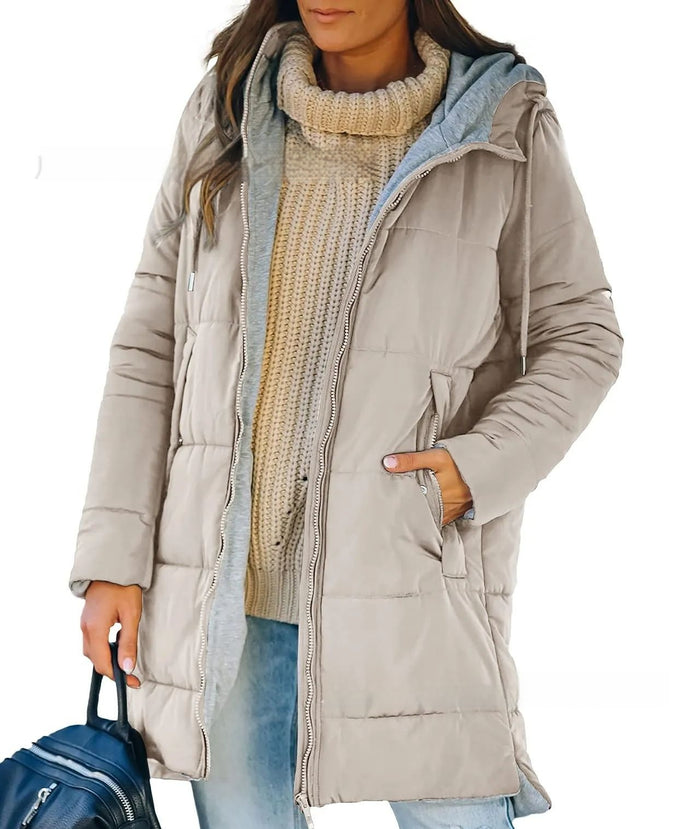 Women’s hooded cotton jacket for work to weekend – durable fabric and pockets