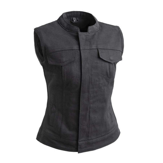 Ladies Lexi Vest: Description
Lexi - Women's Motorcycle Twill Vest
Women's Club Style made in Lightweight Twill