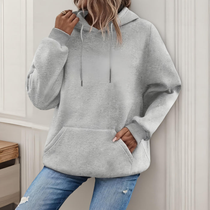 Women’s loose casual hoodie close‑up – breathable knit texture