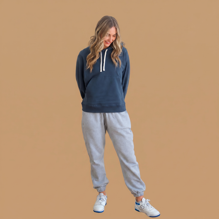 Women's Organic Cotton Midweight Raglan Hoodie - Midnight Navy