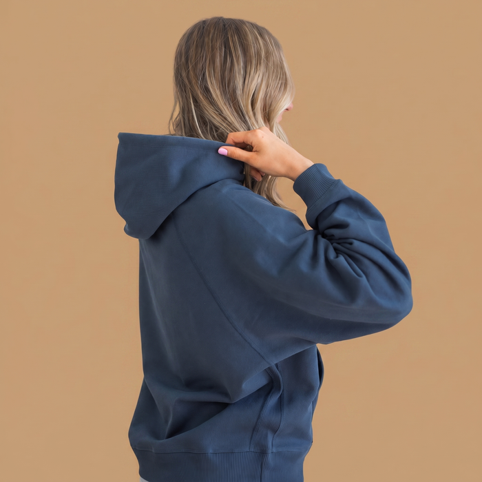 Women's Organic Cotton Midweight Raglan Hoodie - Midnight Navy
