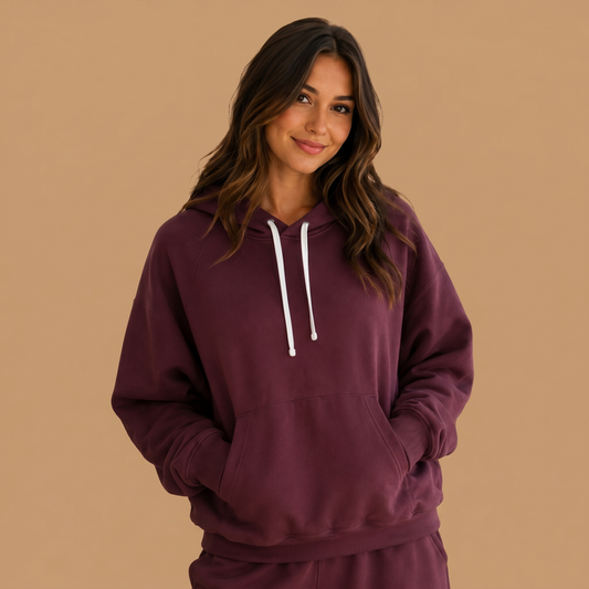 Women's Organic Cotton Midweight Raglan Hoodie - Port Royale