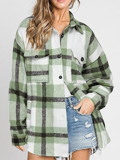 Women’s Plaid Jacket – Chic Casual Coat